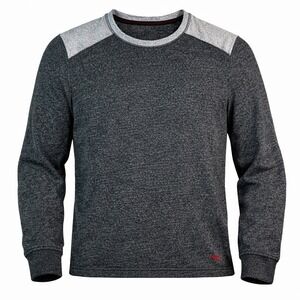 Tommy Bahama Mens Large Charcoal Grey Marled Knit Long Sleeve Pullover Shirt